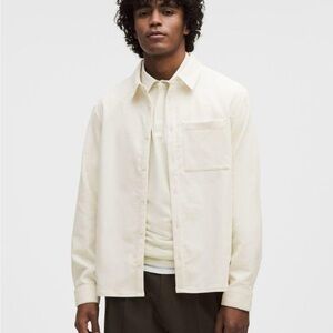 NWT Lululemon Men’s Corduroy Relaxed-Fit
LS Button-Up Shirt Size M Light Ivory
